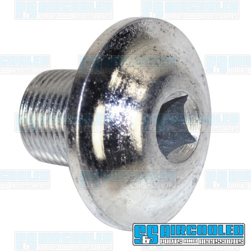 Crankshaft Pulley Bolt, 3/8in Broach, Chrome