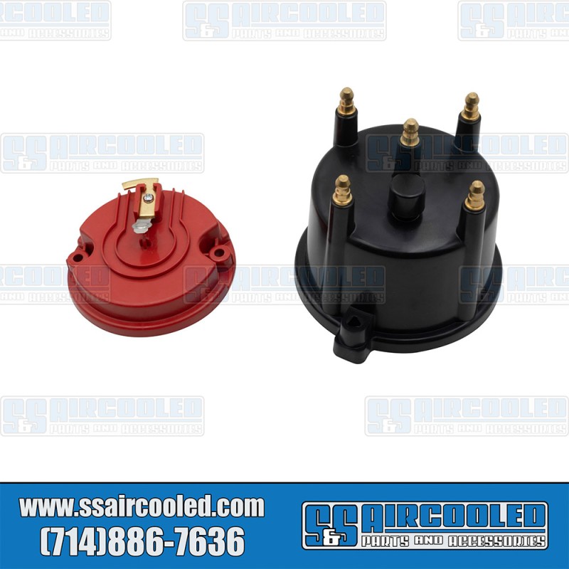 EMPI VW Distributor Cap & Rotor, HEI Style, Black, 16-9443-7 EMPI VW Distributor Cap & Rotor, HEI Style, Black, 16-9443-7