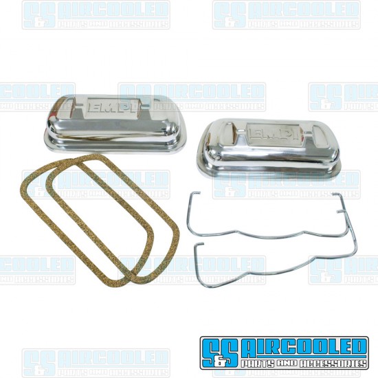 EMPI VW Valve Covers, Clip On, Stainless Steel, Polished, 16-9470-0