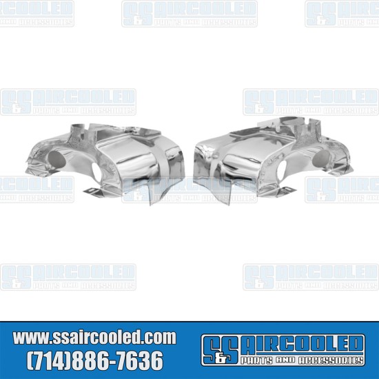EMPI VW Cylinder Head Tin, Left and Right, Chrome, Offroad, 16-9502-0, VW Bug, VW Super Beetle, VW Karmann Ghia, VW Bus, VW Type 3, VW Thing EMPI VW Cylinder Head Tin, Left and Right, Chrome, Offroad, 16-9502-0, VW Bug, VW Super Beetle, VW Karmann Ghia, VW Bus, VW Type 3, VW Thing