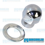 Alternator/Generator Pulley Nut & Washer, Fits EMPI Aluminum Pulley, Chrome Alternator/Generator Pulley Nut & Washer, Fits EMPI Aluminum Pulley, Chrome