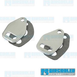 Pre-Heater Block Off Plates, Single Pre-Heat Tube, Left & Right, Chrome