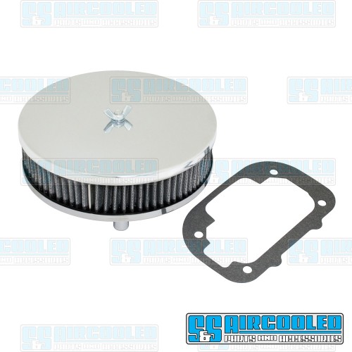 6 3/8" Low Profile Chrome Air Cleaner