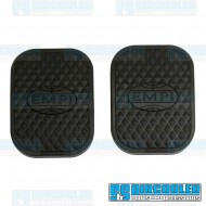Clutch/Brake Pedal Pads, Black w/EMPI Logo Clutch/Brake Pedal Pads, Black w/EMPI Logo