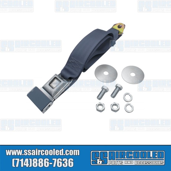 EMPI VW Seat Belt, 2 Point Lap Belt w/Silver Push Button Latch, Blue, 18-1020-0, VW Bug, Super Beetle, Ghia, Bus, Type 3, Thing EMPI VW Seat Belt, 2 Point Lap Belt w/Silver Push Button Latch, Blue, 18-1020-0, VW Bug, Super Beetle, Ghia, Bus, Type 3, Thing
