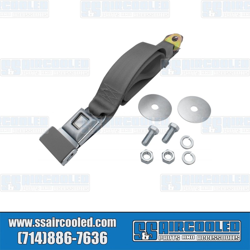 EMPI VW Seat Belt, 2 Point Lap Belt w/Silver Push Button Latch, Grey, 18-1023-0, VW Bug, Super Beetle, Ghia, Bus, Type 3, Thing EMPI VW Seat Belt, 2 Point Lap Belt w/Silver Push Button Latch, Grey, 18-1023-0, VW Bug, Super Beetle, Ghia, Bus, Type 3, Thing