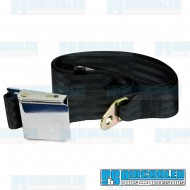 Seat Belt, 2 Point Lap Belt w/Chrome Lift Latch, Black Seat Belt, 2 Point Lap Belt w/Chrome Lift Latch, Black