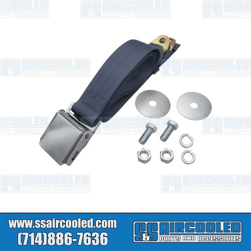Seat Belt, 2 Point Lap Belt w/Chrome Lift Latch, Blue Seat Belt, 2 Point Lap Belt w/Chrome Lift Latch, Blue