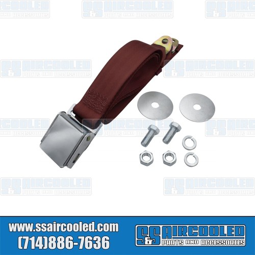Seat Belt, 2 Point Lap Belt w/Chrome Lift Latch, Red Seat Belt, 2 Point Lap Belt w/Chrome Lift Latch, Red