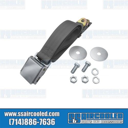 Seat Belt, 2 Point Lap Belt w/Chrome Lift Latch, Grey Seat Belt, 2 Point Lap Belt w/Chrome Lift Latch, Grey