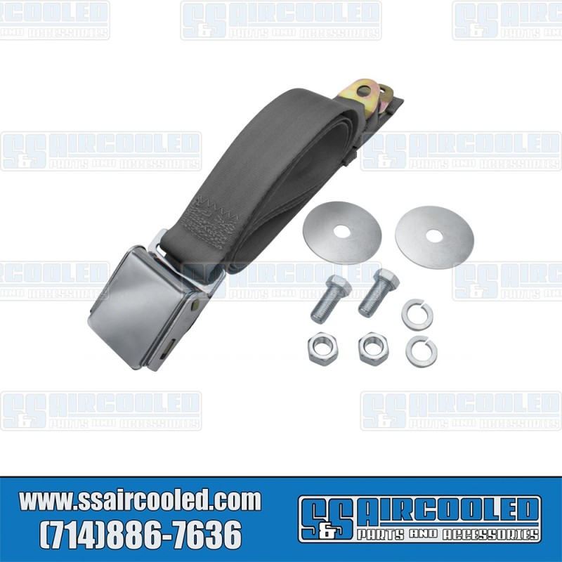 EMPI VW Seat Belt, 2 Point Lap Belt w/Chrome Lift Latch, Grey, 18-1028-0, VW Bug, Super Beetle, Ghia, Bus, Type 3, Thing EMPI VW Seat Belt, 2 Point Lap Belt w/Chrome Lift Latch, Grey, 18-1028-0, VW Bug, Super Beetle, Ghia, Bus, Type 3, Thing
