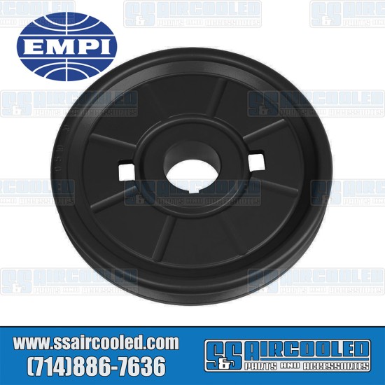 EMPI VW Crankshaft Pulley, 6-3/4in, Aluminum, Solid, Stock Style, Black, 18-1063-0 EMPI VW Crankshaft Pulley, 6-3/4in, Aluminum, Solid, Stock Style, Black, 18-1063-0
