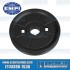 Crankshaft Pulley, 6-3/4in, Aluminum, Solid, Stock Style, Black
