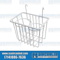 Wire Basket/Cup Holder, Hangs from Dash Vents, White Wire Basket/Cup Holder, Hangs from Dash Vents, White