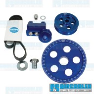 Serpentine Pulley Kit, 5-Hole, Blue Anodized Aluminum