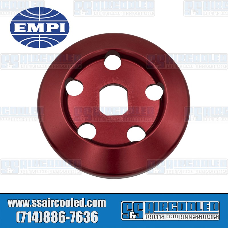 EMPI VW Alternator/Generator Pulley Half, Aluminum, Red, 18-1084-0