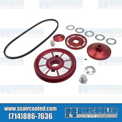 Pulley Kit, Stock Style, Aluminum, Red w/Silver Pulley Kit, Stock Style, Aluminum, Red w/Silver