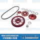 EMPI VW Pulley Kit, Stock Style, Aluminum, Red w/Silver, 18-1116-0