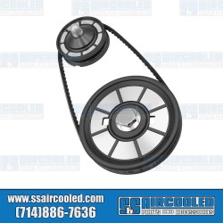 Pulley Kit, Stock Style, Aluminum, Black w/Silver Pulley Kit, Stock Style, Aluminum, Black w/Silver
