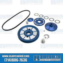 Pulley Kit, Stock Style, Aluminum, Blue w/Silver Pulley Kit, Stock Style, Aluminum, Blue w/Silver