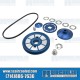 EMPI VW Pulley Kit, Stock Style, Aluminum, Blue w/Silver, 18-1118-0