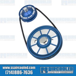 Pulley Kit, Stock Style, Aluminum, Blue w/Silver Pulley Kit, Stock Style, Aluminum, Blue w/Silver