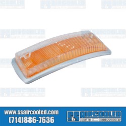 Turn Signal Lens, Front, Left, Amber w/Silver Trim