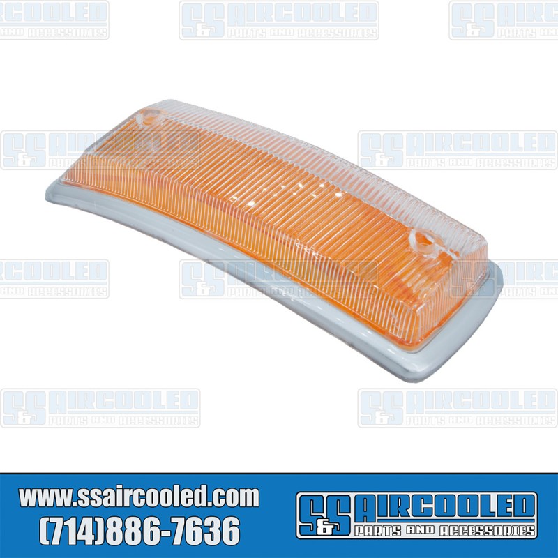 VW Turn Signal Lens, Front, Right, Amber w/Silver Trim, 211953142J VW Turn Signal Lens, Front, Right, Amber w/Silver Trim, 211953142J
