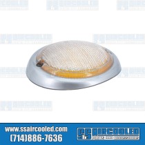 Turn Signal Lens, Front, Left, Amber w/Silver Trim