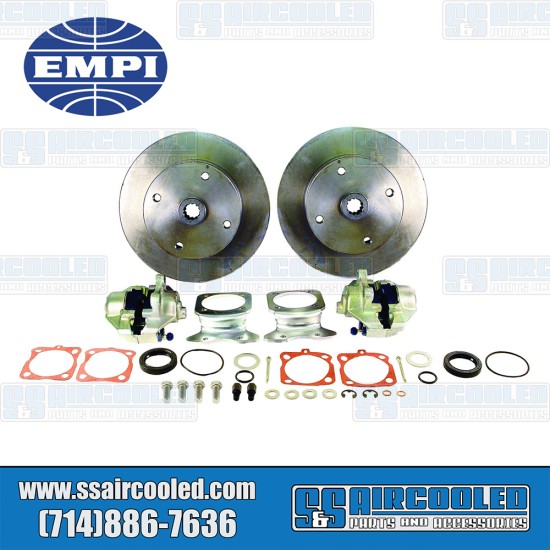 EMPI VW Disc Brake Kit, Rear, 4x130mm, No e-Brake, Stamped Brackets, Bolt-On, 22-2862-0, VW Bug, Ghia EMPI VW Disc Brake Kit, Rear, 4x130mm, No e-Brake, Stamped Brackets, Bolt-On, 22-2862-0, VW Bug, Ghia