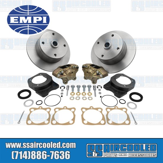 EMPI VW Disc Brake Kit, Rear, 4x130mm, No e-Brake, Cast Brackets, Bolt-On, 22-2862-F, VW Bug, Ghia EMPI VW Disc Brake Kit, Rear, 4x130mm, No e-Brake, Cast Brackets, Bolt-On, 22-2862-F, VW Bug, Ghia