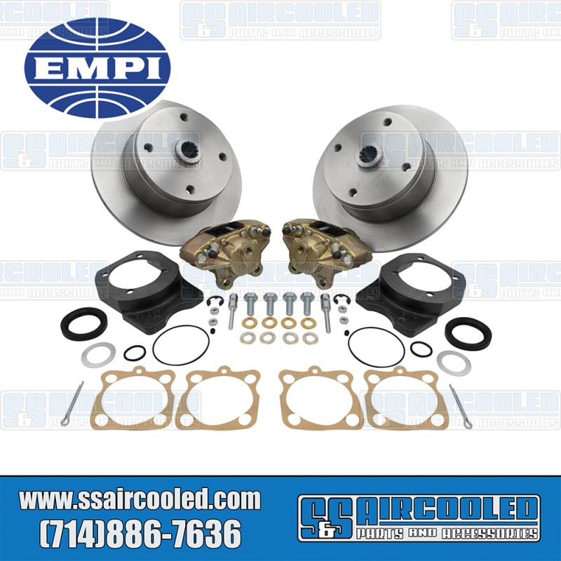 EMPI VW Disc Brake Kit, Rear, 4x130mm, No e-Brake, Cast Brackets, Bolt-On, 22-2862-F, VW Bug, Ghia EMPI VW Disc Brake Kit, Rear, 4x130mm, No e-Brake, Cast Brackets, Bolt-On, 22-2862-F, VW Bug, Ghia