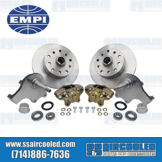EMPI Disc Brake Kit, Front, 5x130/5x4.75, Forged Drop Spindle, 22-2887-0, VW Bug, Ghia EMPI Disc Brake Kit, Front, 5x130/5x4.75, Forged Drop Spindle, 22-2887-0, VW Bug, Ghia