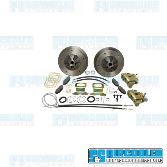 EMPI VW Disc Brake Kit, Rear, 5x205mm, e-Brake, Stamped Brackets, 22-2907-0
