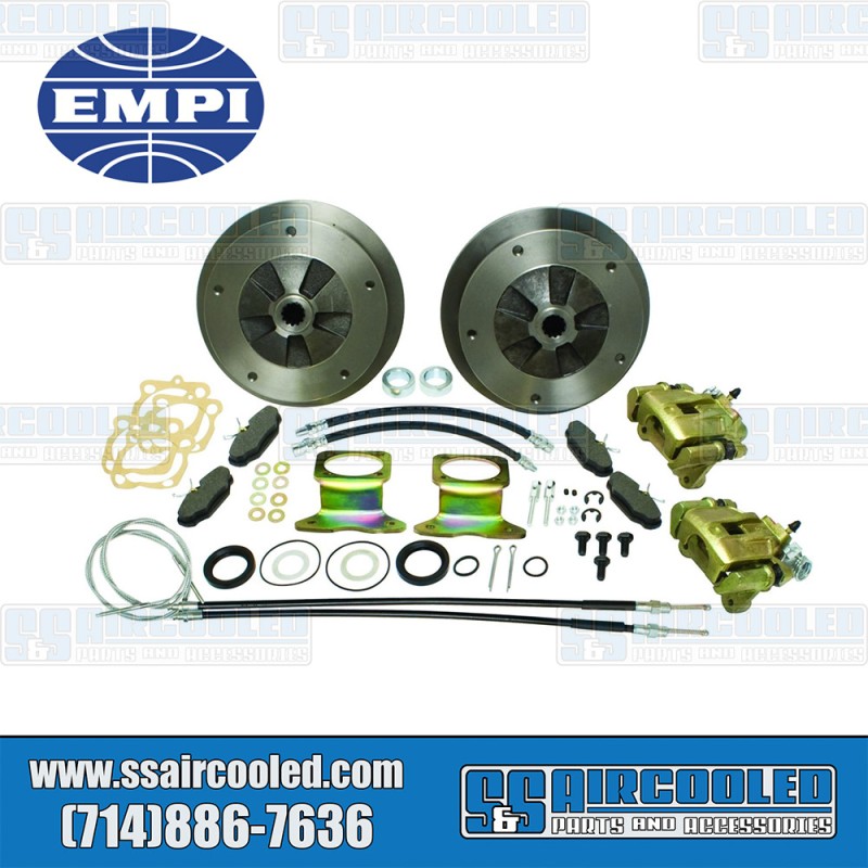 EMPI VW Disc Brake Kit, Rear, 5x205mm, Zero Offset, e-Brake, Stamped Brackets, Bolt-On, 22-2906-0, VW Bug, Ghia, Super Beetle EMPI VW Disc Brake Kit, Rear, 5x205mm, Zero Offset, e-Brake, Stamped Brackets, Bolt-On, 22-2906-0, VW Bug, Ghia, Super Beetle