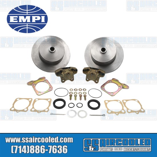 EMPI VW Disc Brake Kit, Rear, Blank (No Pattern), No e-Brake, Stamped Brackets, Bolt-On, 22-2917-0, VW Bug, Ghia