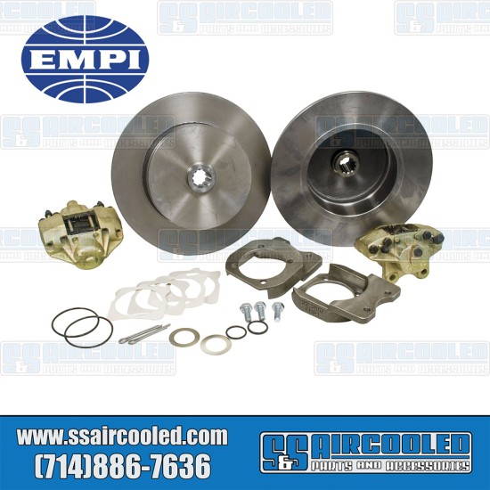 EMPI VW Disc Brake Kit, Rear, Blank (No Pattern), No e-Brake, Cast Brackets, Bolt-On, 22-2917-F, VW Bug, Ghia EMPI VW Disc Brake Kit, Rear, Blank (No Pattern), No e-Brake, Cast Brackets, Bolt-On, 22-2917-F, VW Bug, Ghia