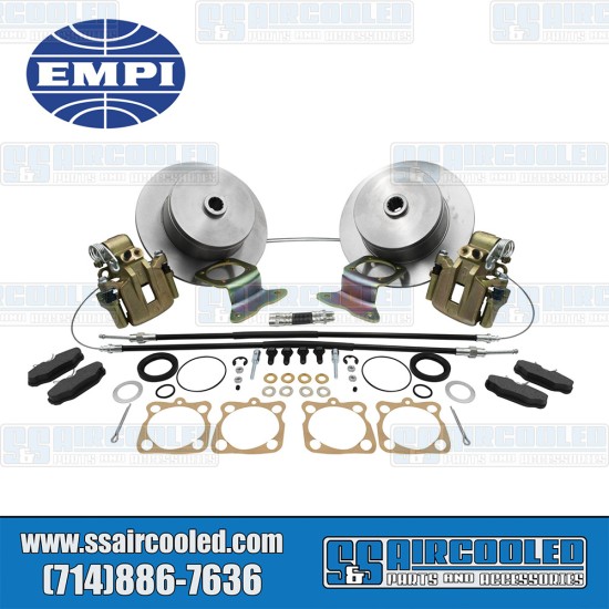 EMPI VW Disc Brake Kit, Rear, Blank (No Pattern), e-Brake, Stamped Brackets, Bolt-On, 22-2918-0, VW Bug, Ghia EMPI VW Disc Brake Kit, Rear, Blank (No Pattern), e-Brake, Stamped Brackets, Bolt-On, 22-2918-0, VW Bug, Ghia