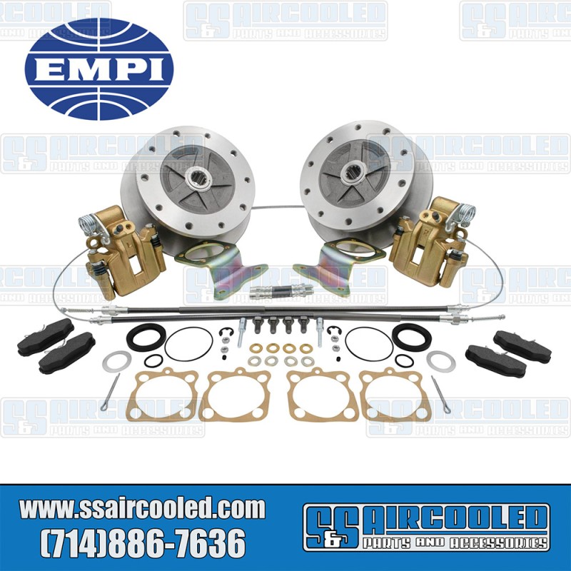 EMPI VW Disc Brake Kit, Rear, 5x205mm, Wide-Track, e-Brake, Stamped Brackets, Bolt-On, 22-2928-0, VW Bug, Ghia EMPI VW Disc Brake Kit, Rear, 5x205mm, Wide-Track, e-Brake, Stamped Brackets, Bolt-On, 22-2928-0, VW Bug, Ghia