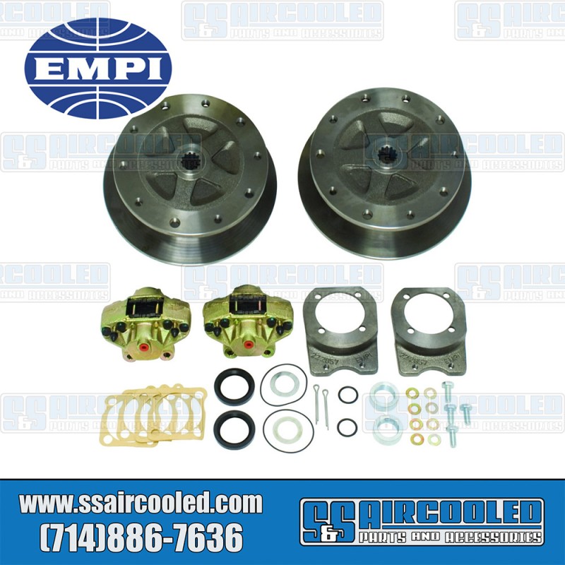 EMPI VW Disc Brake Kit, Rear, 5x205mm, Wide-Track, No e-Brake, Cast Brackets, Bolt-On, 22-2929-F, VW Bug, Ghia, Super Beetle EMPI VW Disc Brake Kit, Rear, 5x205mm, Wide-Track, No e-Brake, Cast Brackets, Bolt-On, 22-2929-F, VW Bug, Ghia, Super Beetle