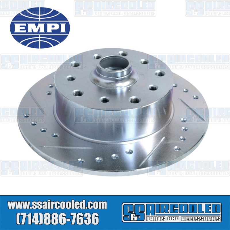 EMPI VW Brake Rotor, Front, 5x130/5x4.75, Drilled/Slotted, Left, 22-2963-5 EMPI VW Brake Rotor, Front, 5x130/5x4.75, Drilled/Slotted, Left, 22-2963-5