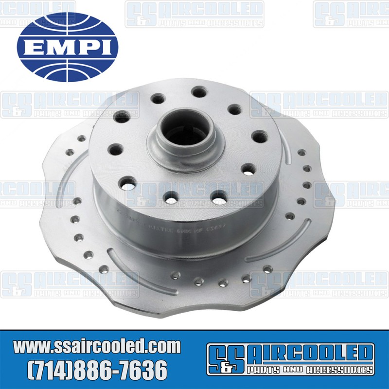EMPI VW Brake Rotor, Front, 5x130/5x4.75, Drilled/Slotted, Right, 22-3875-7 EMPI VW Brake Rotor, Front, 5x130/5x4.75, Drilled/Slotted, Right, 22-3875-7