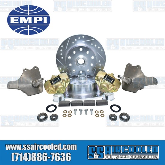EMPI Disc Brake Kit, Front, 5x130/5x4.75, Forged Drop Spindles, 22-6132-0, VW Bug, Ghia EMPI Disc Brake Kit, Front, 5x130/5x4.75, Forged Drop Spindles, 22-6132-0, VW Bug, Ghia