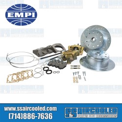 Disc Brake Kit, Front, 5x130/5x4.75, Drilled and Slotted, e-Brake, Cast Brackets, Bolt-On Disc Brake Kit, Front, 5x130/5x4.75, Drilled and Slotted, e-Brake, Cast Brackets, Bolt-On