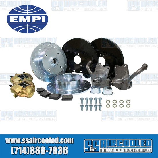 EMPI Disc Brake Kit, Front, 4x130mm, Drilled and Slotted, Stock Spindle, 22-6139-0, VW Bug, Ghia EMPI Disc Brake Kit, Front, 4x130mm, Drilled and Slotted, Stock Spindle, 22-6139-0, VW Bug, Ghia