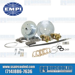 Disc Brake Kit, Rear, 4x130mm, Drilled and Slotted, e-Brake, Cast Brackets, Bolt-On