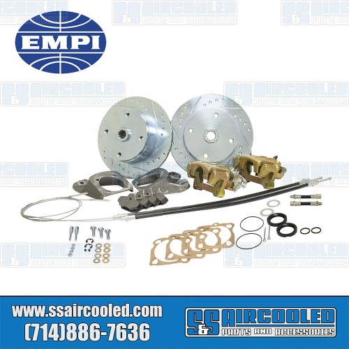 Disc Brake Kit, Rear, 4x130mm, Drilled and Slotted, e-Brake, Cast Brackets, Bolt-On Disc Brake Kit, Rear, 4x130mm, Drilled and Slotted, e-Brake, Cast Brackets, Bolt-On