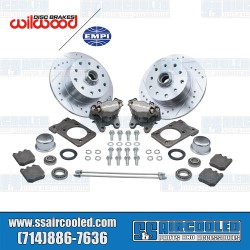 Disc Brake Kit, Front, 5x130/5x4.75, Silver 2-Piston Wilwood Calipers, Drilled and Slotted, Bolt-On