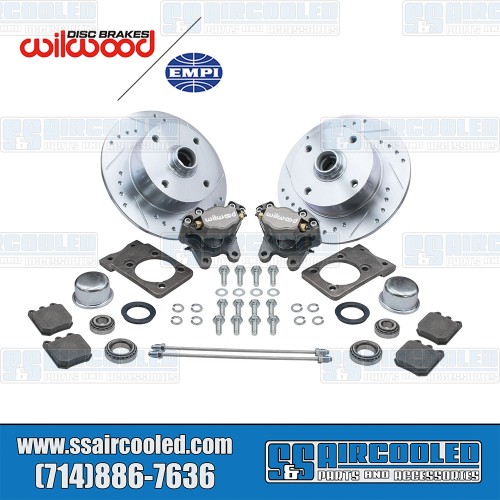 Disc Brake Kit, Front, 4x130mm, Silver 2-Piston Wilwood Calipers, Drilled and Slotted, Bolt-On Disc Brake Kit, Front, 4x130mm, Silver 2-Piston Wilwood Calipers, Drilled and Slotted, Bolt-On