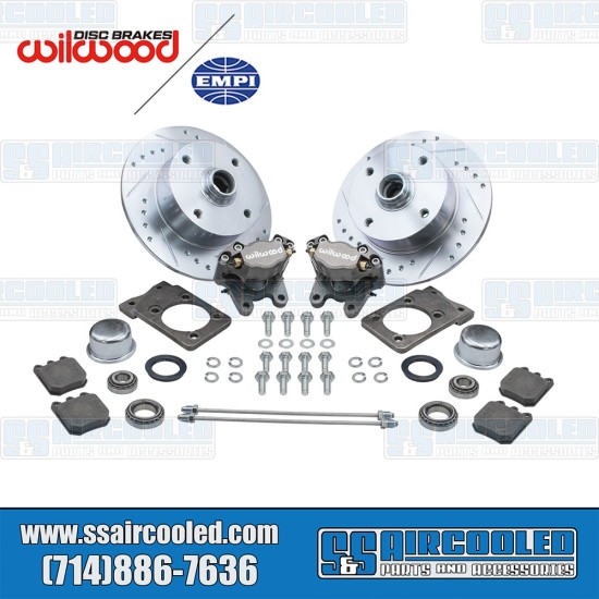 EMPI VW Disc Brake Kit, Front, 4x130mm, Wilwood Calipers, Bolt-On, Silver, 22-6150-0